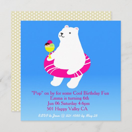 Polar Beer Pool Party Kaart (Voorkant / Achterkant)