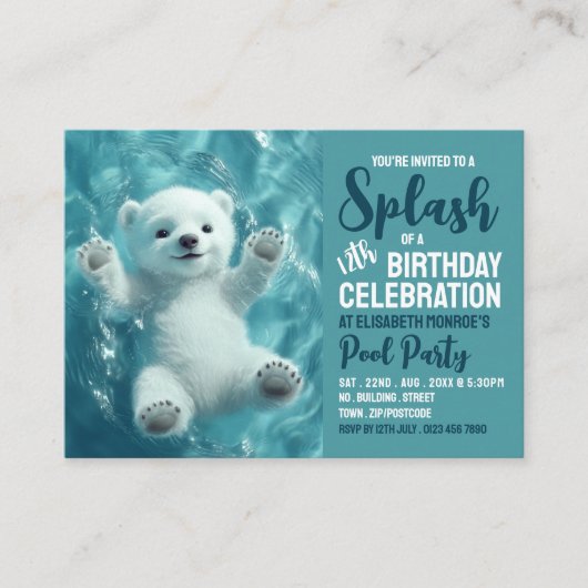 Polar Beer, Pool Party Verjaardag Handout Tickets (Voorkant)