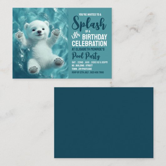 Polar Beer, Pool Party Verjaardag Handout Tickets (Voorkant / Achterkant)