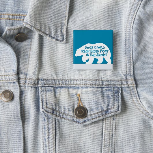 Polar Beer Poop Vierkante Button 5,1 Cm (In situ)