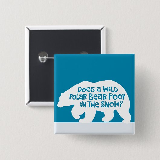 Polar Beer Poop Vierkante Button 5,1 Cm (Voorkant /achterkant)