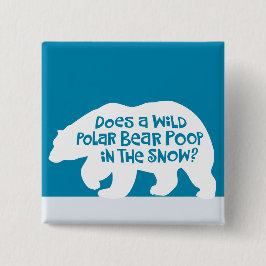 Polar Beer Poop Vierkante Button 5,1 Cm