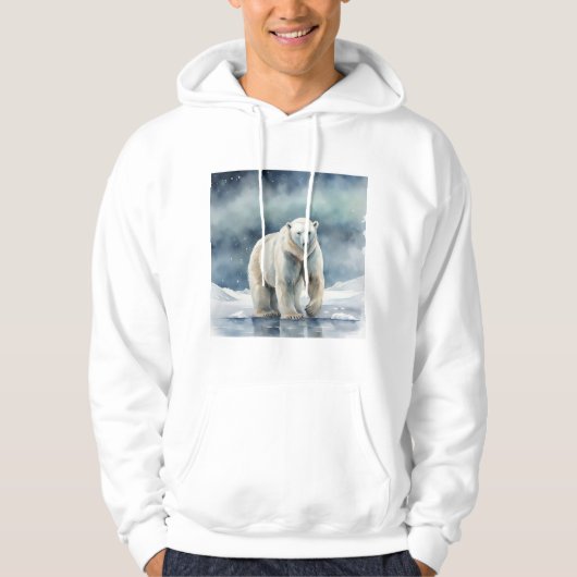 Polar Beer Print Mannen Hoodie (Voorkant)