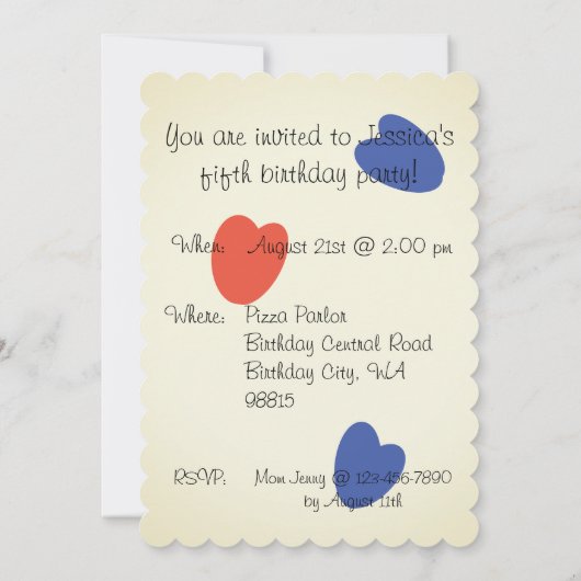 Polar Beer & Puffin Birthday Party Invitation  Kaart (Achterkant)