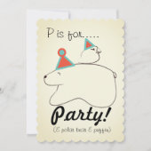 Polar Beer & Puffin Birthday Party Invitation  Kaart (Voorkant)