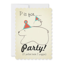 Polar Beer & Puffin Birthday Party Invitation 
