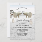 Polar Beer QR Code Winter Bridal Shower Uitnodigin Kaart (Voorkant)