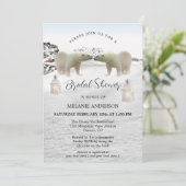 Polar Beer QR Code Winter Bridal Shower Uitnodigin Kaart (Staand voorkant)