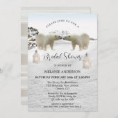 Polar Beer QR Code Winter Bridal Shower Uitnodigin Kaart (Voorkant / Achterkant)
