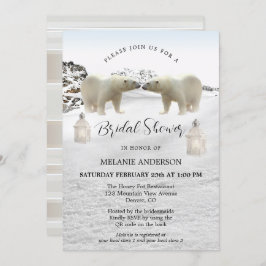 Polar Beer QR Code Winter Bridal Shower Uitnodigin Kaart