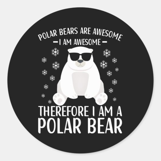 Polar Beer Quote Polar Beren voor Ronde Sticker (Voorkant)