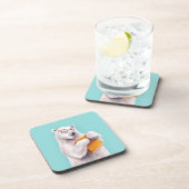 Polar Beer Reading Art – Boekenliefhebber Bier Onderzetter (Rechterzijde)