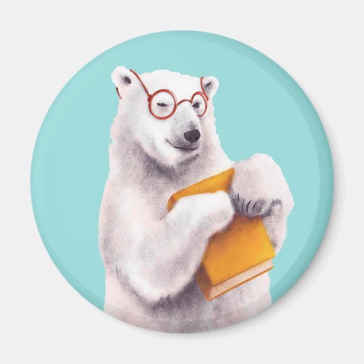 Polar Beer Reading Art – Boekenliefhebber Magneet (Voorkant)