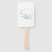 Polar Beer rechthoekige handventilatoren Handwaaier (Voorkant)