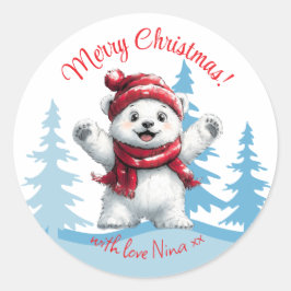 Polar Beer Red Christmas Ronde Sticker