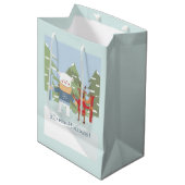 Polar Beer Reindeer Friends Holiday Blue Gift Bag Medium Cadeauzakje (Voorkant Gekanteld)