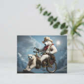 Polar beer rijden deel dierenfiets briefkaart (Staand voorkant)