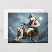 Polar beer rijden deel dierenfiets briefkaart (Voorkant / Achterkant)