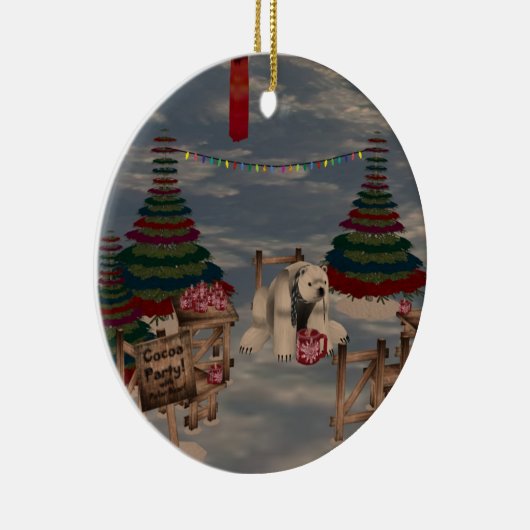 Polar Beer Round Ornament (Rechts)