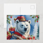 Polar Beer Santa Christmas Design Feestdagenkaart (Voorkant / Achterkant)