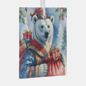 Polar Beer Santa Christmas Design Glas Ornament (Voorkant Rechts)