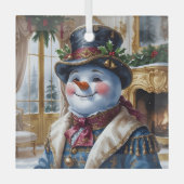 Polar Beer Santa Christmas Design Glas Ornament (Voorkant)