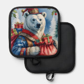 Polar Beer Santa Christmas Design Pannenlap (Voorkant / Achterkant)