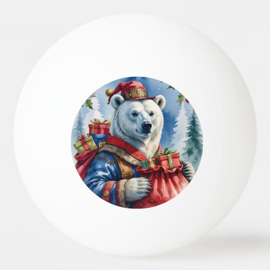 Polar Beer Santa Christmas Design Pingpongbal (Voorkant)