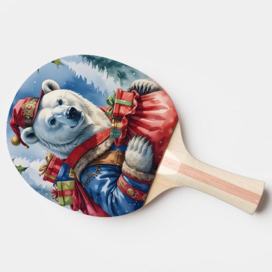 Polar Beer Santa Christmas Design Tafeltennisbatje (Zijkant)