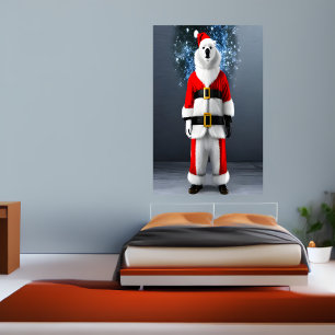 Polar Beer Santa Claus   AI Art Poster