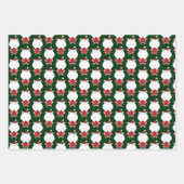 Polar Beer Santa Hat Green Kerstfeestdag Inpakpapier Vel (Voorkant 3)