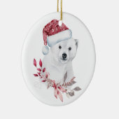 Polar beer Santa hat Merry kerst schattig Keramisch Ornament (Rechts)