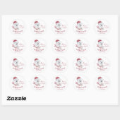 Polar beer Santa hat Merry kerst schattig Ronde Sticker (Vel)