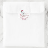 Polar beer Santa hat Merry kerst schattig Ronde Sticker (Tas)