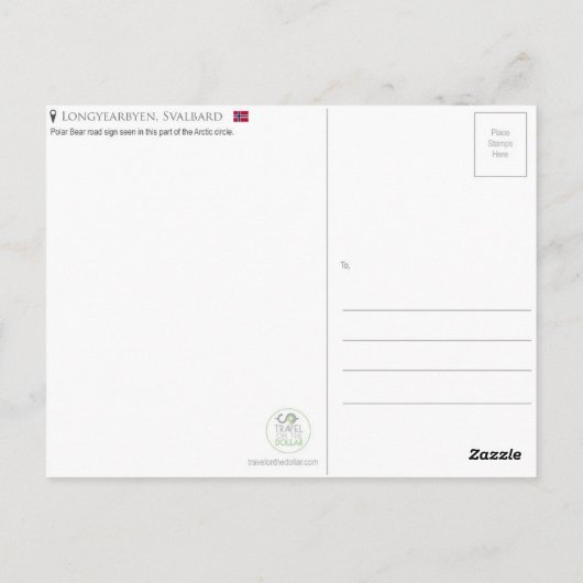 Polar Beer Sign in Longyearbyen, Svalbard Briefkaa Briefkaart (Achterkant)