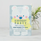 Polar Beer Sjaal Winter Sneeuwvlokken Blauwe Verja Kaart (Staand voorkant)