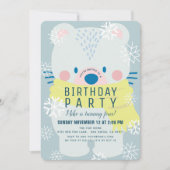 Polar Beer Sjaal Winter Sneeuwvlokken Blauwe Verja Kaart (Voorkant)