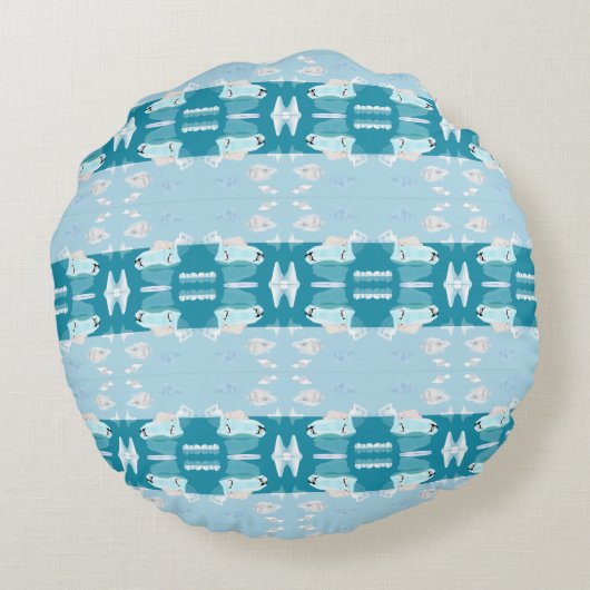 Polar Beer Slapen op een ijsberg op een boerderijd Rond Kussen (Achterkant)