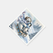 Polar Beer Sledding met een pinguïn Servet (Hoek)