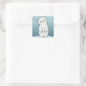 Polar Beer Sneeuw Vierkante Sticker (Tas)