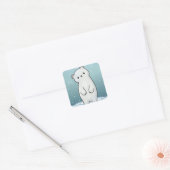 Polar Beer Sneeuw Vierkante Sticker (Envelop)