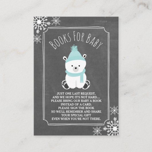 Polar Beer Sneeuwblauw Baby shower Informatiekaartje (Voorkant)