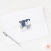 Polar Beer Sneeuwkerst Vierkante Sticker (Envelop)