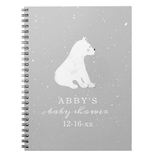 Polar Beer Sneeuwneutraal Baby shower Guest Book Notitieboek (Voorkant)