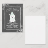 Polar Beer Sneeuwneutraal Baby shower Luier Raffle Informatiekaartje (Voorkant / Achterkant)