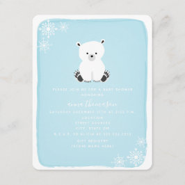 Polar Beer Sneeuwvlok Jongen Baby shower - Blauw Kaart