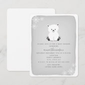 Polar Beer sneeuwvlok neutraal Baby shower - grijs Kaart (Voorkant / Achterkant)