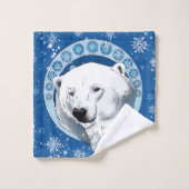 Polar Beer Sneeuwvlokken Art Nouveau Bad Handdoek (Wasdoekje)