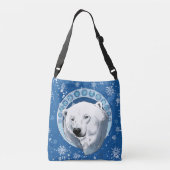 Polar Beer Sneeuwvlokken Art Nouveau Crossbody Tas (Achterkant)
