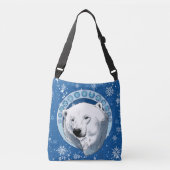 Polar Beer Sneeuwvlokken Art Nouveau Crossbody Tas (Voorkant)